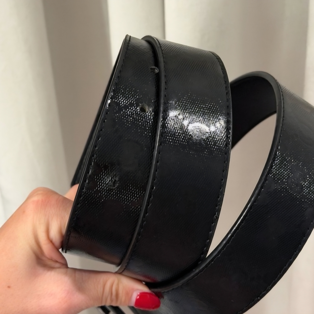Gucci Matte Black Double G Leather Belt 125/ 50 - Picture 3 of 4
